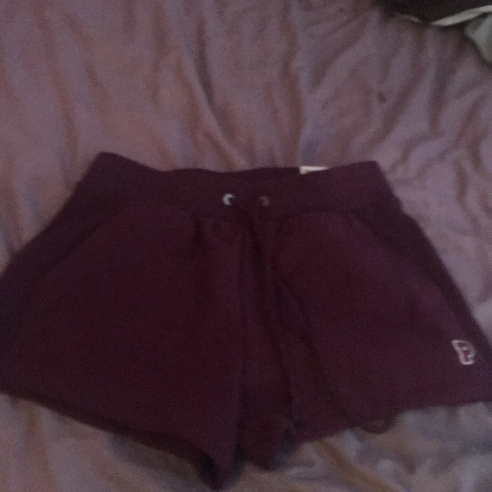 High waisted burgundy PINK shorts